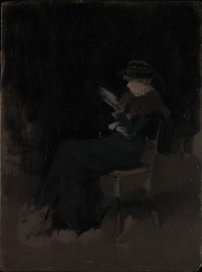 Aranżacja w czerni: czytająca dziewczyna autorstwa James McNeill Whistler