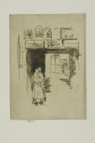 Sklep z ptakami - siedem tarcz autorstwa James Abbott McNeill Whistler