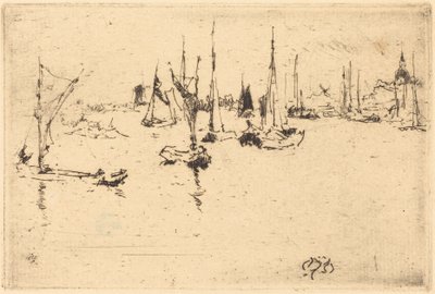 Łodzie, Dordrecht autorstwa James McNeill Whistler