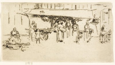 Stoisko, Rynek, Loches autorstwa James Abbott McNeill Whistler