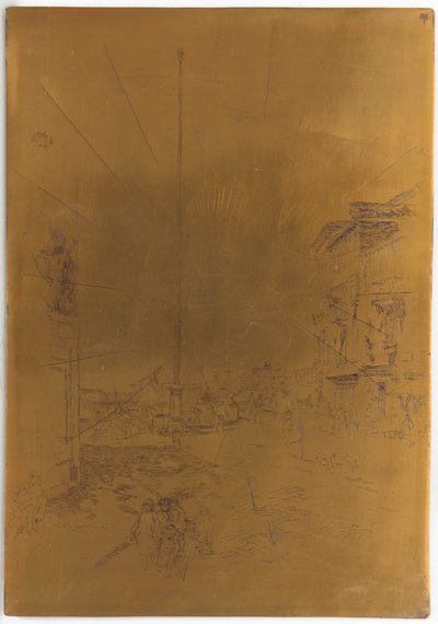 Anulowana płyta drukarska dla <em>Małego Masztu</em> autorstwa James Abbott McNeill Whistler