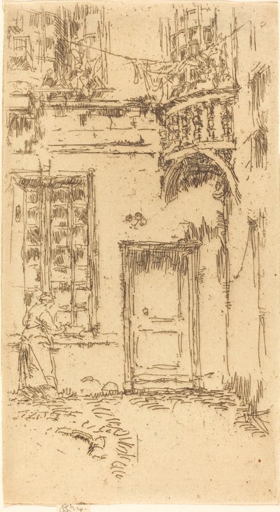 Dziedziniec, Rue P.L. Kurier autorstwa James Abbott McNeill Whistler