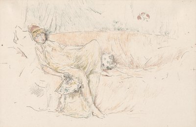 Drapowana postać, leżąca autorstwa James McNeill Whistler