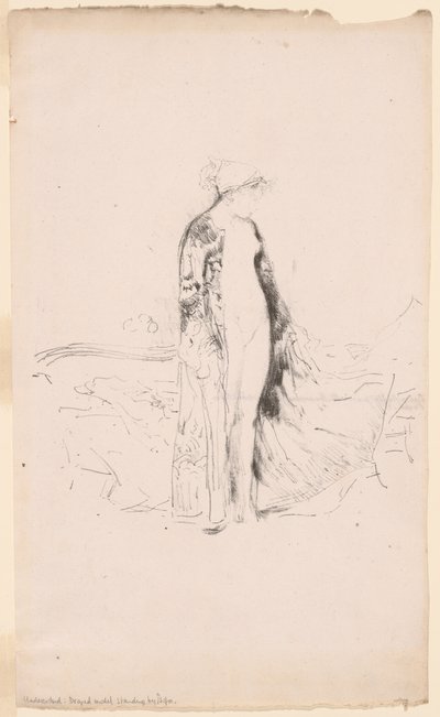 Drapowany model stojący przy sofie autorstwa James Abbott McNeill Whistler