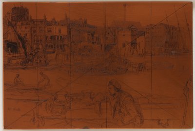 Płyta do wytrawiania: Black Lion Wharf autorstwa James Abbott McNeill Whistler