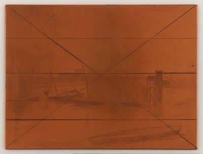 Płyta do wytrawiania: Wczesny poranek, Battersea autorstwa James Abbott McNeill Whistler