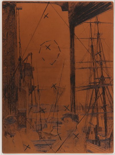 Płyta do wytrawiania: Rotherhithe autorstwa James Abbott McNeill Whistler