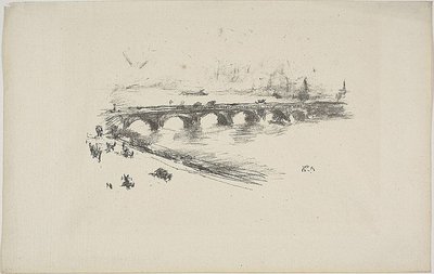 Wieczór, Mały Most Waterloo autorstwa James Abbott McNeill Whistler