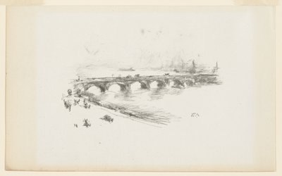 Wieczór, Mały Most Waterloo autorstwa James Abbott McNeill Whistler