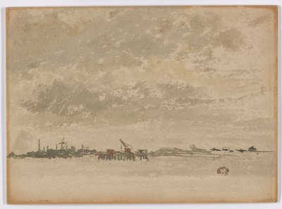 Szary i Srebrny – Purfleet autorstwa James Abbott McNeill Whistler