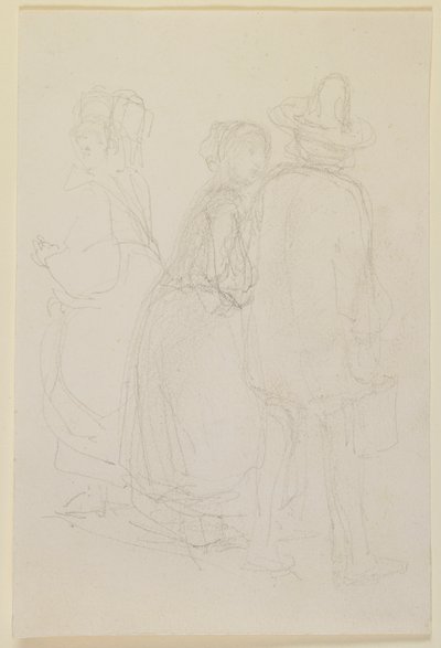 Grupa trzech stojących postaci autorstwa James Abbott McNeill Whistler