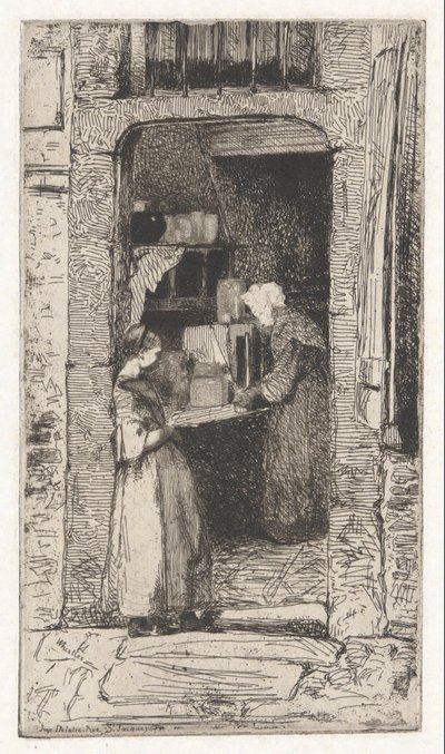 La Marchande de Moutarde (Sprzedawca Musztardy), z zestawu francuskiego (Douze Eaux-Fortes d autorstwa James Abbott McNeill Whistler