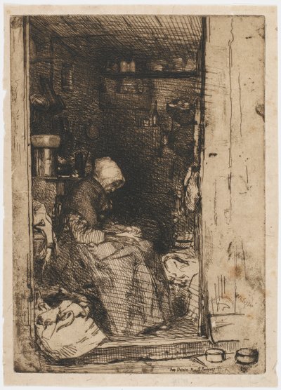 Stara kobieta ze szmatami autorstwa James Abbott McNeill Whistler