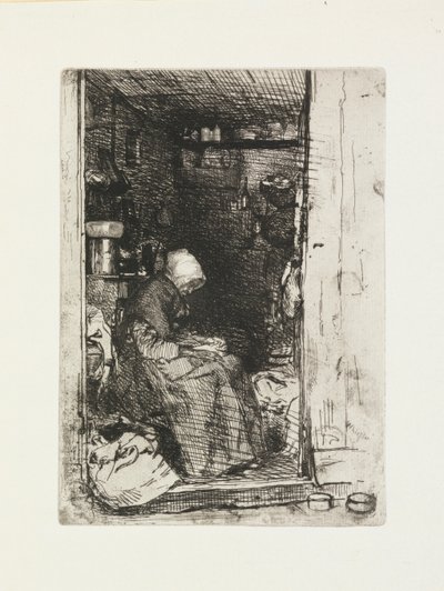 Stara kobieta ze szmatami autorstwa James Abbott McNeill Whistler