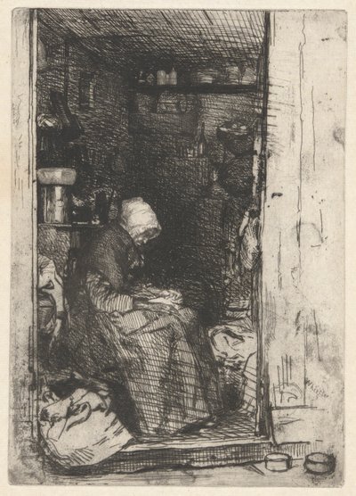 La Vielle aux Loques, z zestawu francuskiego (Douze Eaux-Fortes d autorstwa James Abbott McNeill Whistler
