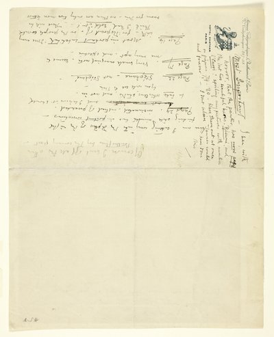List do Williama Heinemanna z poprawkami do Eden kontra Whistler: Baronet i motyl. Walentynka z werdyktem autorstwa James Abbott McNeill Whistler