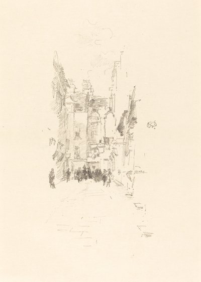 Mały Dziedziniec, Targi Sukien autorstwa James Abbott McNeill Whistler