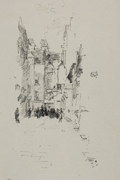 Mały Dziedziniec, Targi Sukien autorstwa James Abbott McNeill Whistler