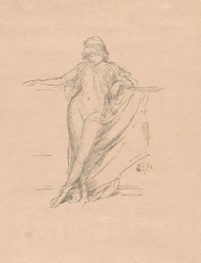 Mała Udrapowana Postać, Pochylona autorstwa James Abbott McNeill Whistler