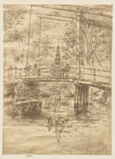 Mały most zwodzony, Amsterdam autorstwa James McNeill Whistler