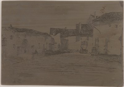 Liverdun. Jedna z <em>dwunastu akwafort z natury</em> autorstwa James Abbott McNeill Whistler