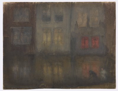 Nocturne: Kanał czarny i czerwony, Holandia autorstwa James Abbott McNeill Whistler