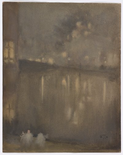 Nokturn: Szary i Złoty – Kanał, Holandia autorstwa James Abbott McNeill Whistler