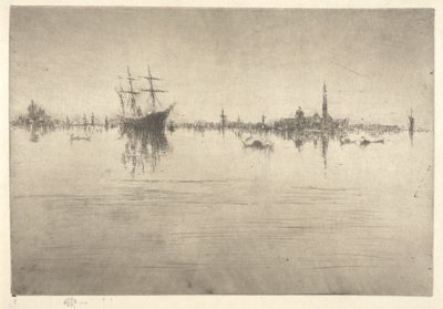 Nokturn, z pierwszego zestawu weneckiego (Wenecja, seria dwunastu akwafort) autorstwa James Abbott McNeill Whistler