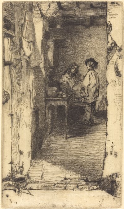 Zbieracze szmat, dzielnica Mouffetard, Paryż autorstwa James Abbott McNeill Whistler