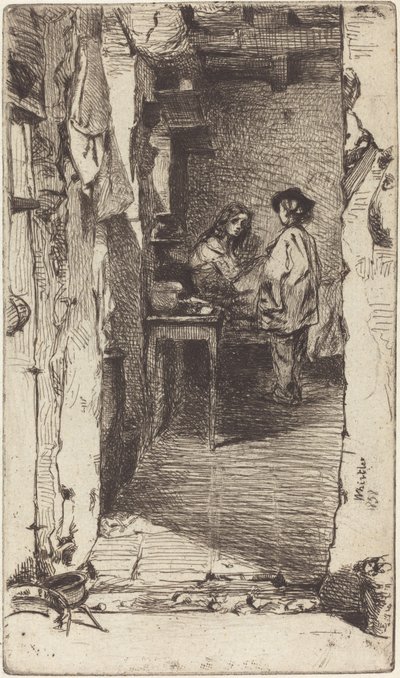Zbieracze szmat, dzielnica Mouffetard, Paryż autorstwa James Abbott McNeill Whistler