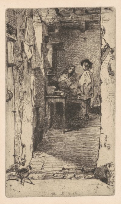 Zbieracze szmat, dzielnica Mouffetard, Paryż autorstwa James Abbott McNeill Whistler