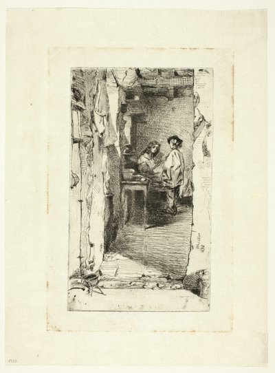 Zbieracze szmat, dzielnica Mouffetard, Paryż autorstwa James Abbott McNeill Whistler