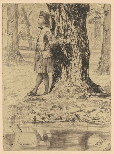 Seymour stojący pod drzewem autorstwa James McNeill Whistler