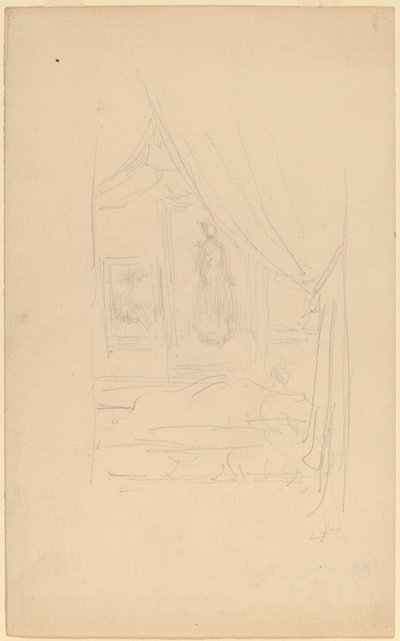 Szkic portretu pani Godwin powieszony w Towarzystwie Artystów Brytyjskich autorstwa James Abbott McNeill Whistler