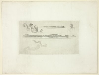 Szkice na płycie pomiarowej wybrzeża autorstwa James Abbott McNeill Whistler