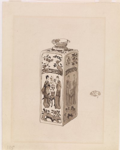 Kanister kwadratowy z długą szyją autorstwa James Abbott McNeill Whistler