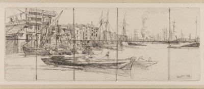Magazyny w Tamizie autorstwa James Abbott McNeill Whistler