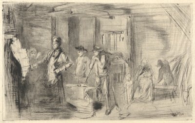 Kuźnia, z zestawu Tamizy (Seria szesnastu rycin przedstawiających sceny nad Tamizą i inne tematy) autorstwa James Abbott McNeill Whistler