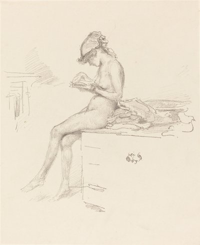 Mała naga modelka, czytanie autorstwa James Abbott McNeill Whistler