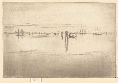 Długa Laguna, z Drugiego Zestawu Weneckiego (Zestaw 26 Akwafort) autorstwa James Abbott McNeill Whistler