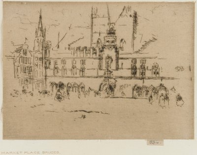 Rynek, Brugia autorstwa James Abbott McNeill Whistler