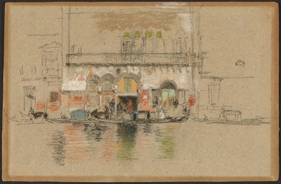 Pałac; biały i różowy autorstwa James Abbott McNeill Whistler