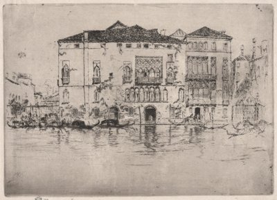Pałace, z pierwszego zestawu weneckiego (Wenecja, seria dwunastu akwafort) autorstwa James Abbott McNeill Whistler