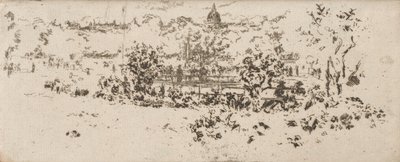 Panteon z tarasu, Ogrody Luksemburskie autorstwa James Abbott McNeill Whistler