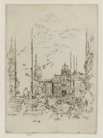 Piazzetta, z pierwszego zestawu weneckiego (Wenecja, seria dwunastu akwafort) autorstwa James Abbott McNeill Whistler