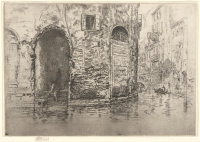 Dwoje drzwi, z pierwszego zestawu weneckiego (Wenecja, seria dwunastu akwafort) autorstwa James Abbott McNeill Whistler