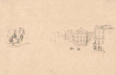 Dwa szkice próbne: A. Grande Rue, Dieppe; B. Wnętrze autorstwa James McNeill Whistler