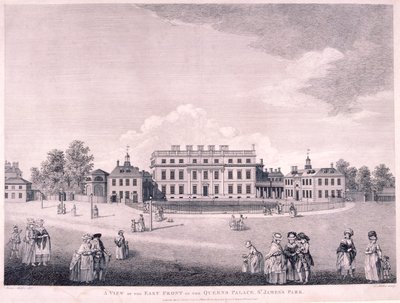 Wschodni front Buckingham House, Westminster, Londyn, 1796 autorstwa James Miller