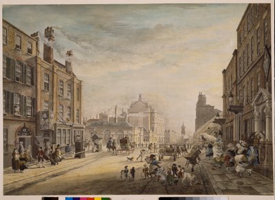 Widok w kierunku Hanover Square pokazujący Holles Street, Londyn, 1773-1791 autorstwa James Miller