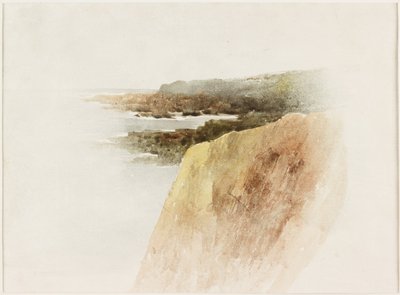 Seascape: Headland and Cliffs (akwarela i ołówek na papierze) autorstwa James Miller Brown